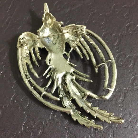 🖤VTG💕Multicolor stone Phoenix 🐦‍🔥 brooch - Picture 11 of 12